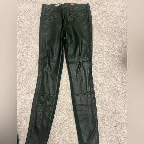 ⭐️Anthropologie Pilcro & Letterpress green faux leather sz 27 - Picture 3 of 7